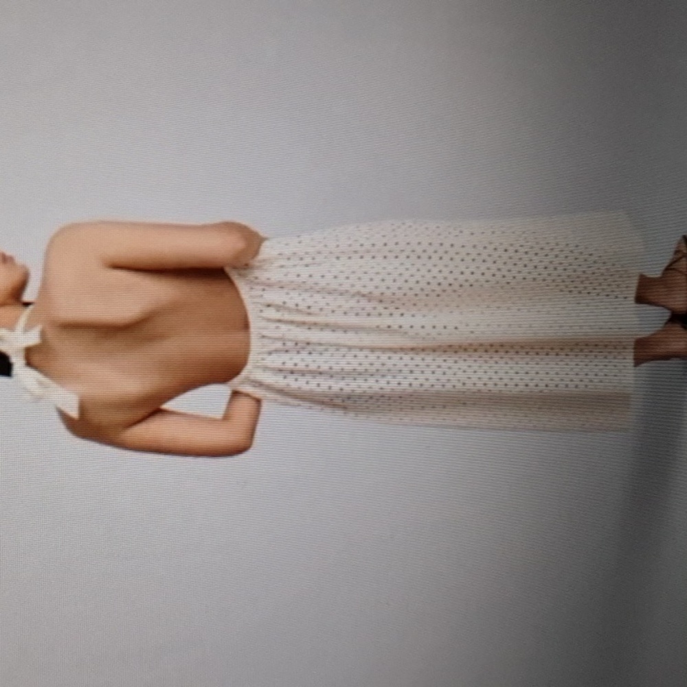 Vitamin A Cream Eyelet Halter Backless Midi Dress